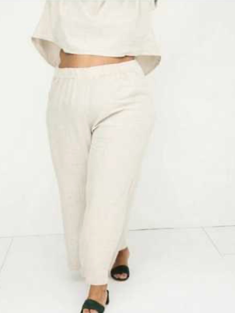 Elizabeth Suzann plus size Andy Trouser in white midweight linen